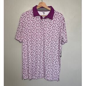 NWT Men's M Anderson Ord Cove Golf Performance Polo in White/Wild Aster